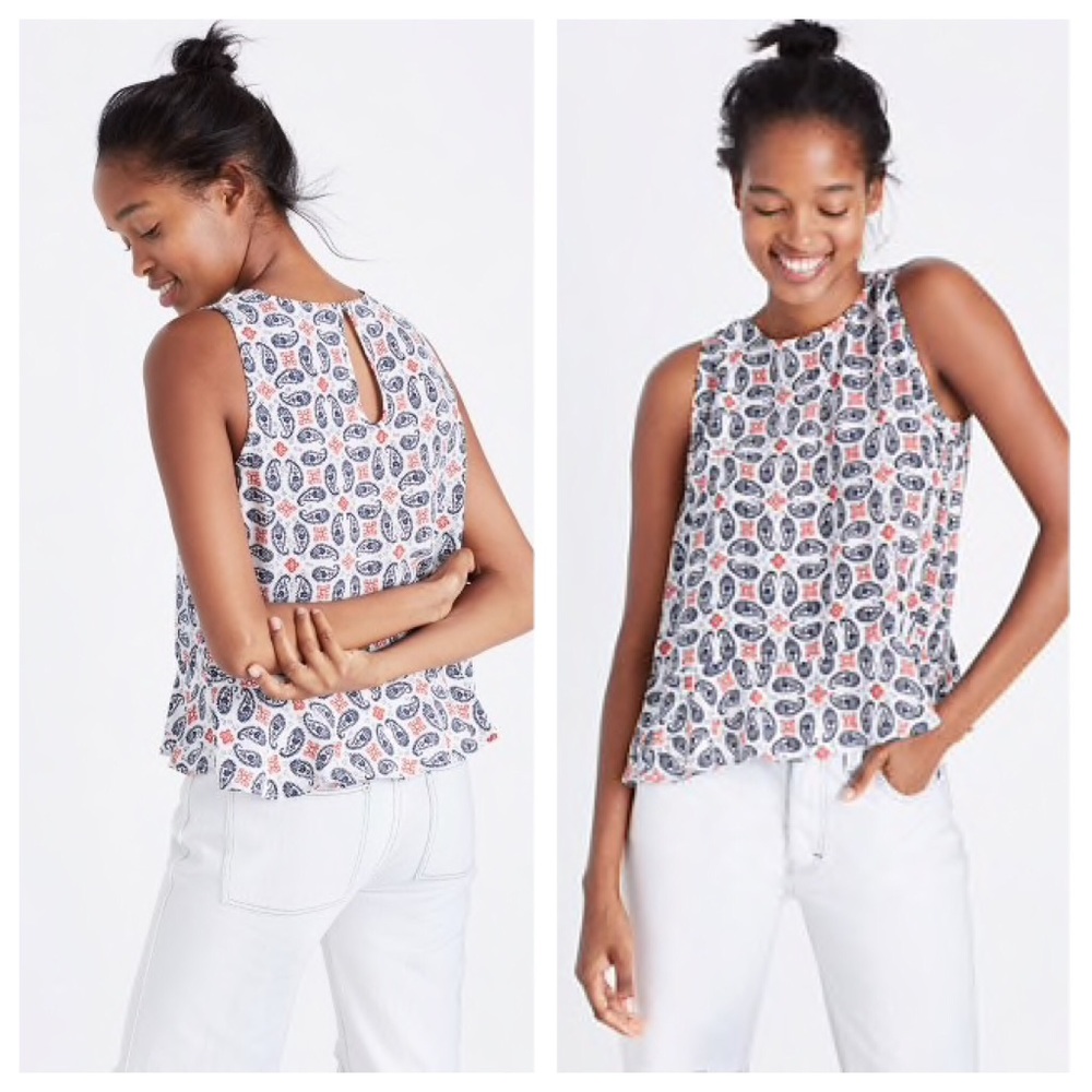 Madewell 100% Silk Paisley Blouse Top
